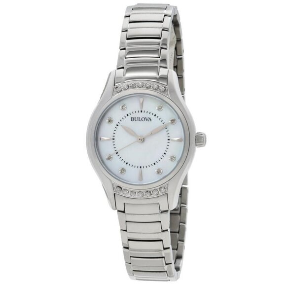 NWT Authentic Bulova Quartz White Mother of Pearl Dial Women's Watch - Picture 1 of 3